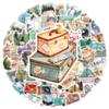 10/30/50pcs Retro Outdoor Travel Hiking Stickers Cartoon Watercolot Aesthetic Sticker Scrapbook Phone Suitcase Decals Decoration