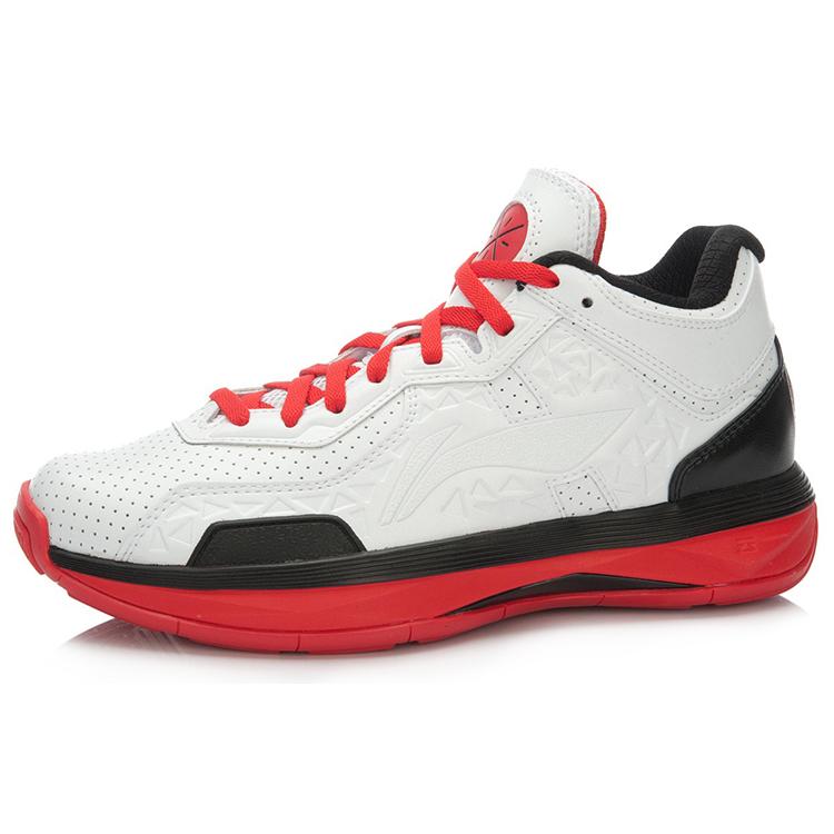 Li Ning All City 4 Basketball Shoes Unisex Mid top White/Black/Red ABAL005-8