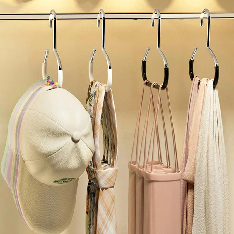 2/5Pcs Durable Circle Ring Hat Hanger Closet Hat Hanger Baseball Cap Rack Organizer Hat Hanging Holder Scarf Towel Tie Storage