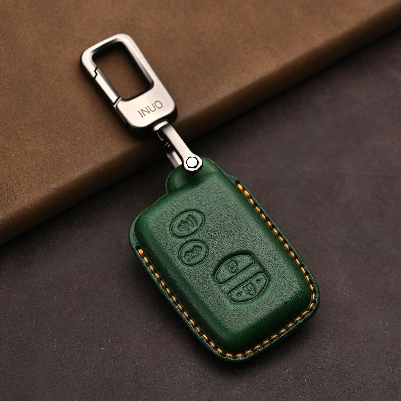 Genuine Leather Protector for Toyota Key Cover Old Prado Land Cruiser Prius Reiz Camry Crown Key Case Cover Fob