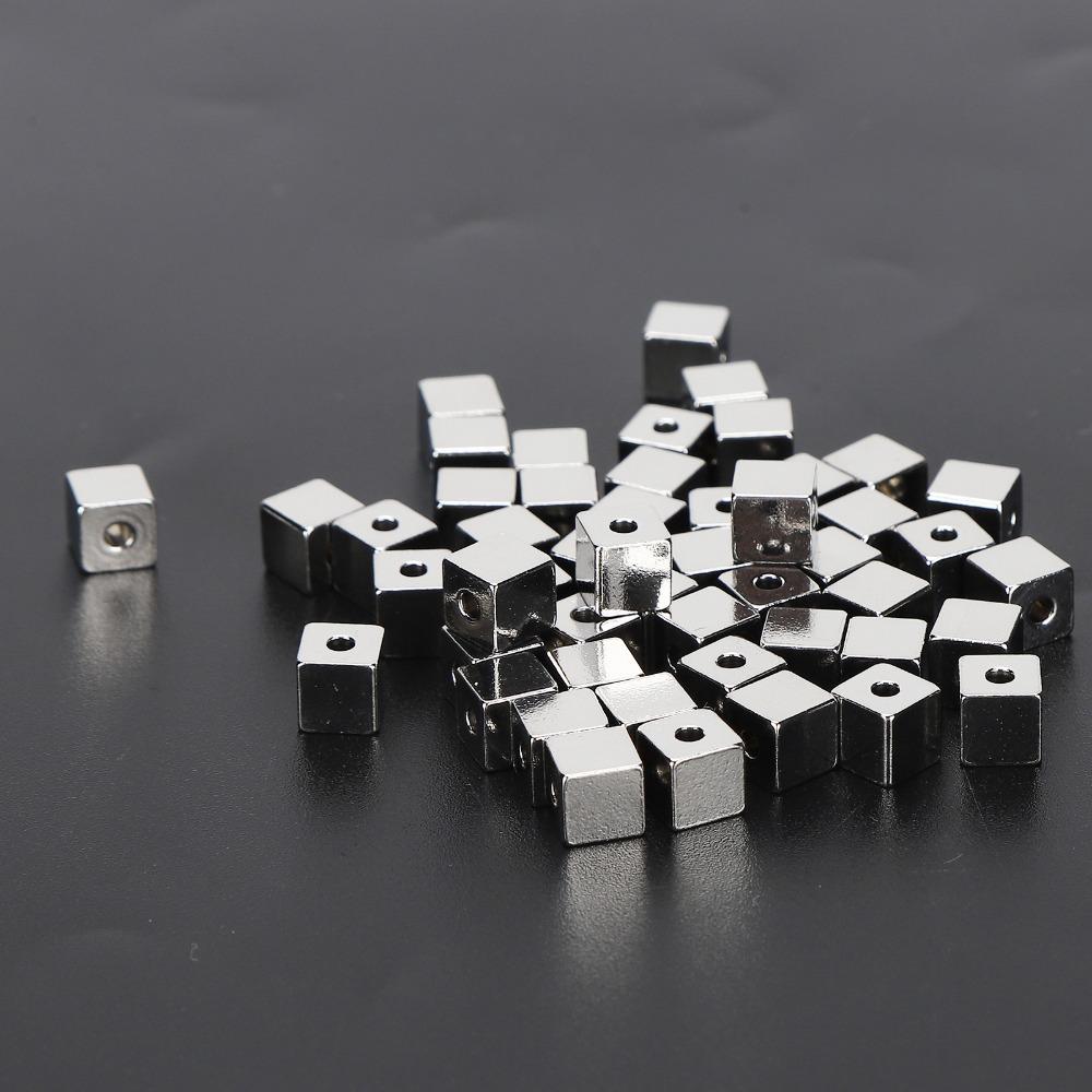 50pcs Stainless Steel Square Spacer Beads Steel DIY Necklace Accessories  DIY Jewelry Making