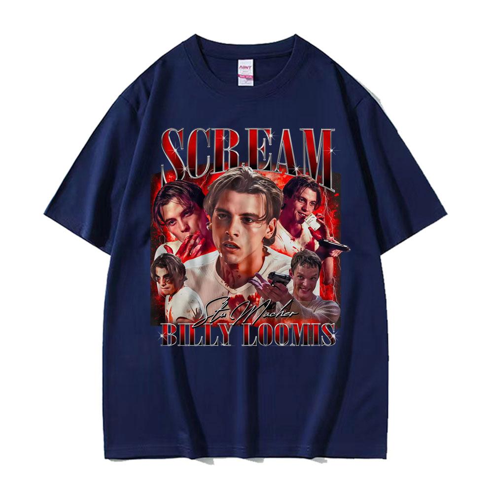 

Retro Scream Movie Billy Loomis Pattern Tshirt 2026 Summer Men Luxury Fashion Hip Hop Classic Oversized Tshirt Street Wear Y2K M
