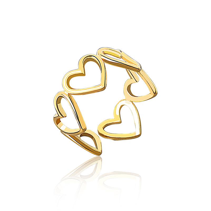 Minimalist Hollow Heart Index Ring For Women Fashionable Personalized Trendy Light Luxury Statement Jewelry