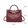 Niche Design New Metal Rope Buckle Braided Tote Bag Shoulder Bag Portable Messenger Retro All-match Simple Female Bag