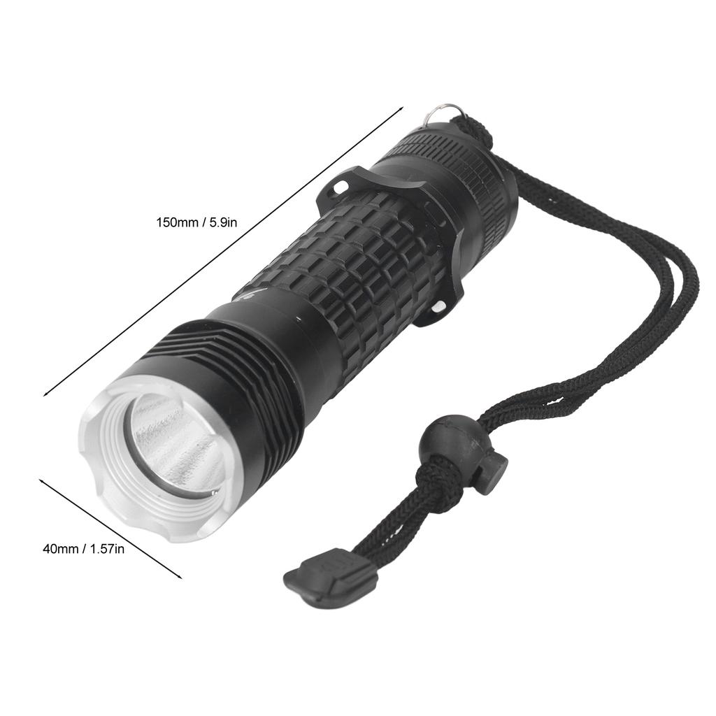 Scuba Diving Flashlight IPX8 Waterproof Super Bright Dive Light LED Underwater Flashlight for Under Water Deep Sea Cave