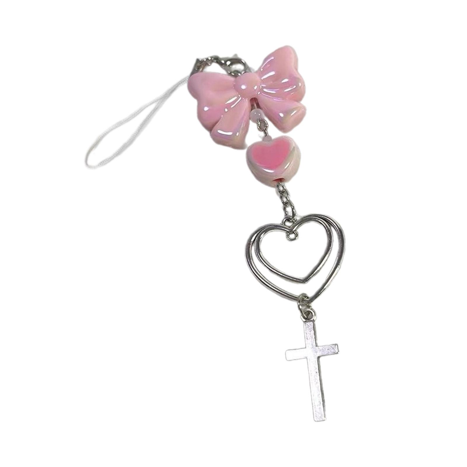 

Цепочка для телефона Сердце Подвеска для телефона Бантик Подвеска для сумки Стильное украшение для телефона Модный брелок для сумки Акриловый материал для девушки 1