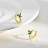Vnox Gold Plated Copper Colorful Zirconia Butterfly Earrings for Women Girl, Classica White Crystal Stone Earrings Party Gifts