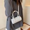 Fashion Handbag Shoulder Bag PU Leather Barrel Shape Crossbody Bag Polka Dot Mini Top Handle Purse for Women
