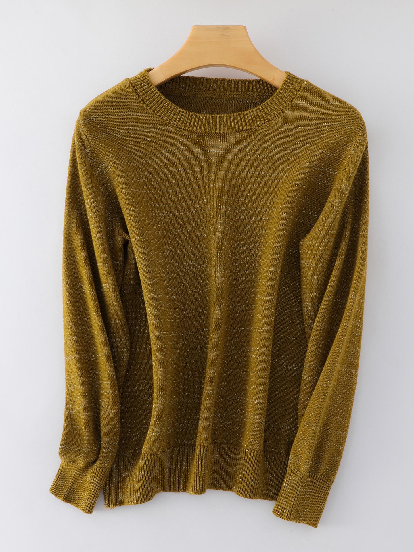 

Роскошный осенний яркий топ из шелковисто-хлопковой пряжи, не скатывается, 100% хлопок, 7-я петля, толстый, круглый вырез, свободный крой, базовый рубашка большого размера. Medium