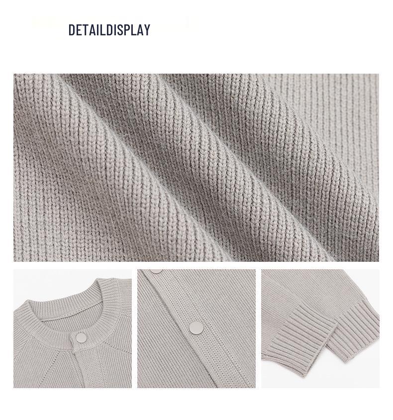 Men's Retro Japanese Design Round-Neck Button-Up Cardigan - Versatile Autumn/Winter Knitwear for Couples