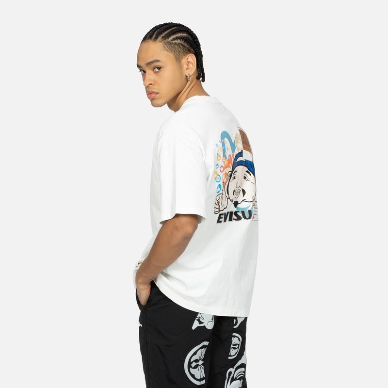 Evisu SS24 Godhead With Social Media Inspired Print Relax Fit T-shirt 2ESHTM4TS8058RXCT
