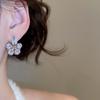 Korean Sweet Zirconia Double-Sided Floral Earrings - Luxury, High-End, Fashionable Jewelry for Women