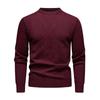 2026 New Men'S Casual Sweater Round Neck Long Sleeve Knitted Sweater Diamond Pattern Fashion Versatile Top