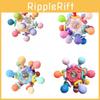 Infant Manhattan Finger Ball Hand Rattle Toy Atomic Ball Rotating Teether Hand Grab Toy Soft Rubber Ball