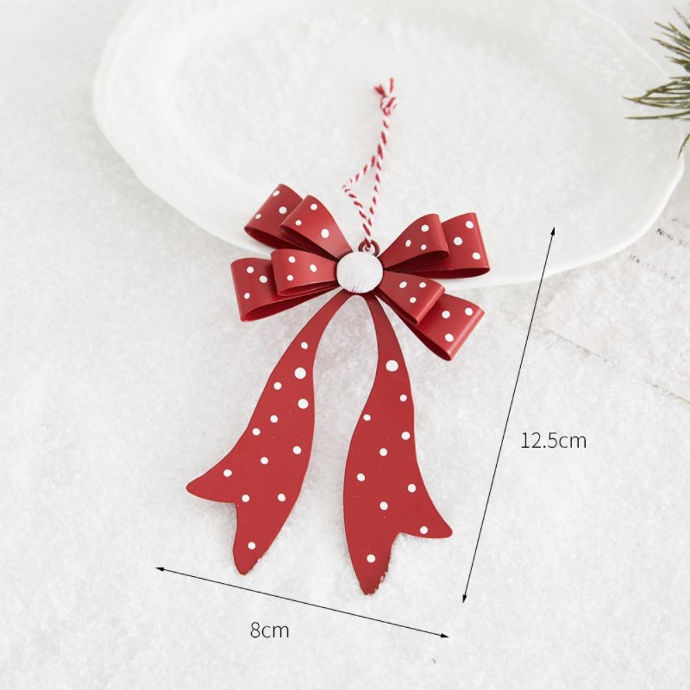 Wrought Iron Christmas Bow Ornament Bowknot Design Christmas Hanging Decor Window Display