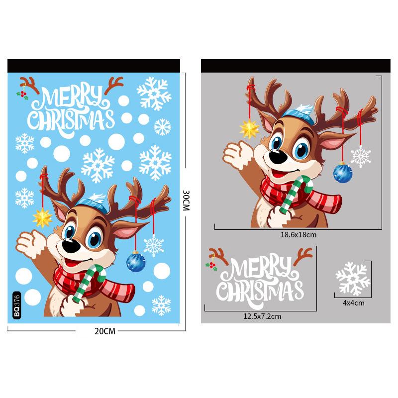 2025 Santa Claus Reindeer Window Glass Stickers Snowman Snowflake Electrostatic Wall Sticker Merry Christmas Decoration for Home