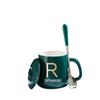 Ceramic Cup Household Printing Creative Personality Trend With Lid Spoon Office Couple Water Cup