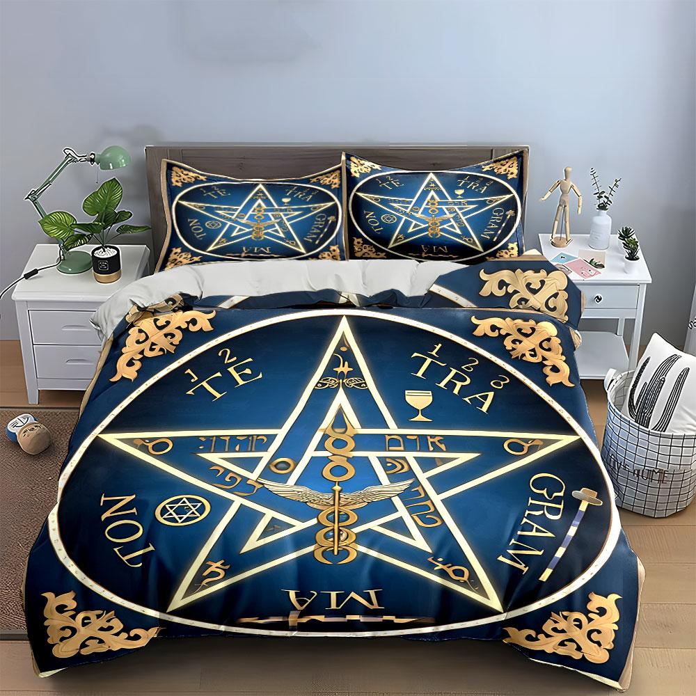 Occult Decorative Art Trio Set Soft Comfortable Duvet Cover Bedding Set Included 1*Duvet Cover & 2*Pillowcases, Gift