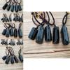 Unique Raw Natural Black Tourmaline Schorl Pendant Necklace With Irregular Shape And Adjustable Chain