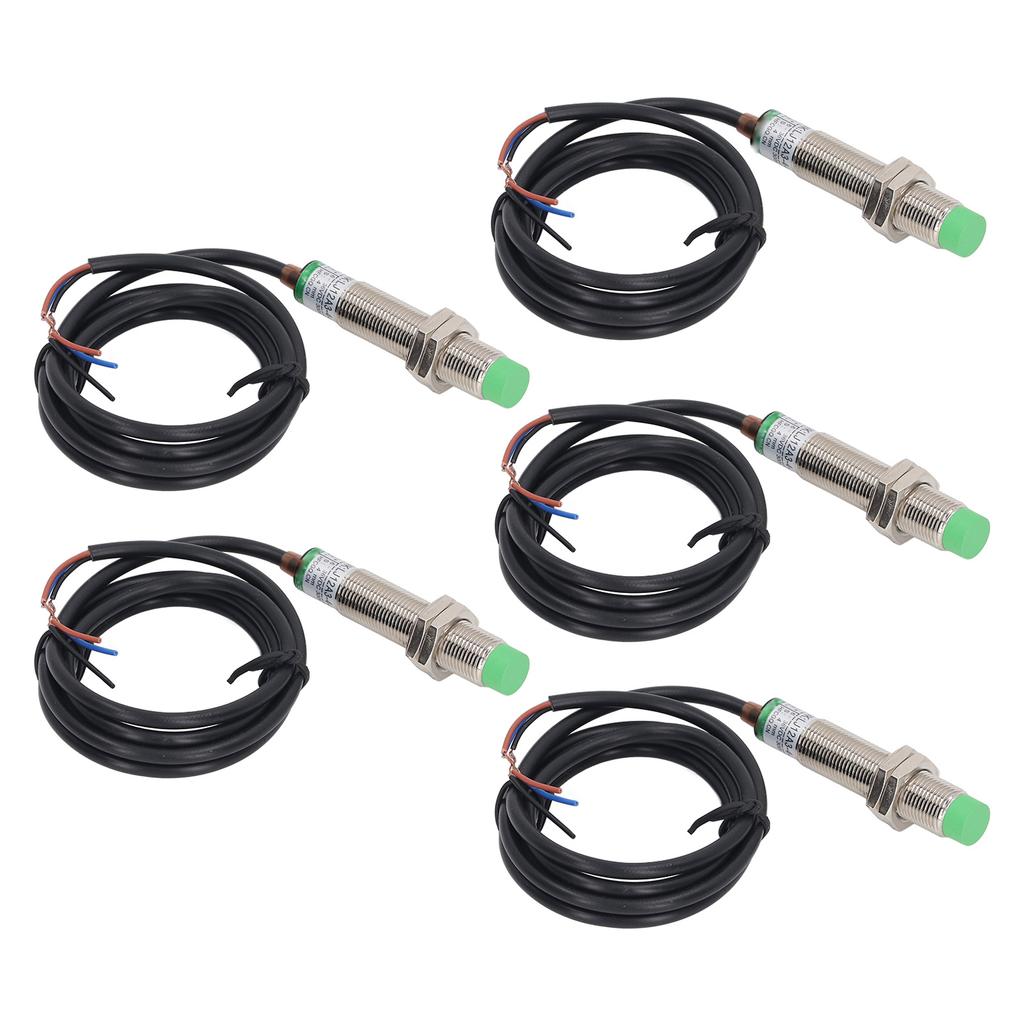 5 Pcs Inductive Proximity Sensor M12 Approach Sensor NPN NC IP65 Waterproof Proximity Switch