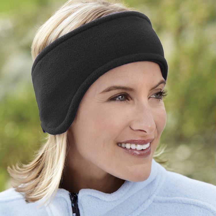 Double Layer Fleece Embroidered Ear Warmer Headband