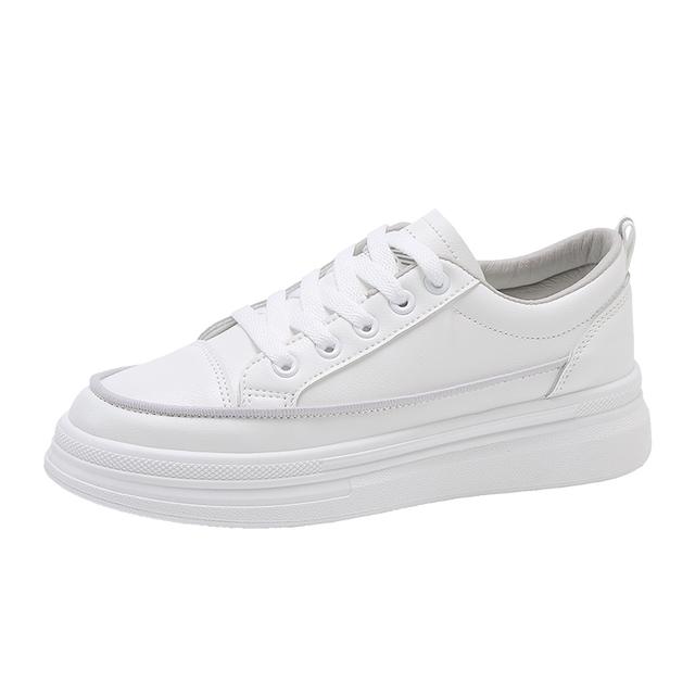 New Style Casual Sports Shoes Lace -Up Midsole Shoes Comfortable Soft Bottom Low Cut Soft Bottom Ladies White Shoes Shoes