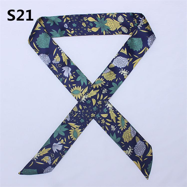 47 Colors Brand Bandana Small Silk Bag Scarf Women Head Hijab Scarf Long Skinny Scarves For Ladies Fashion Headband