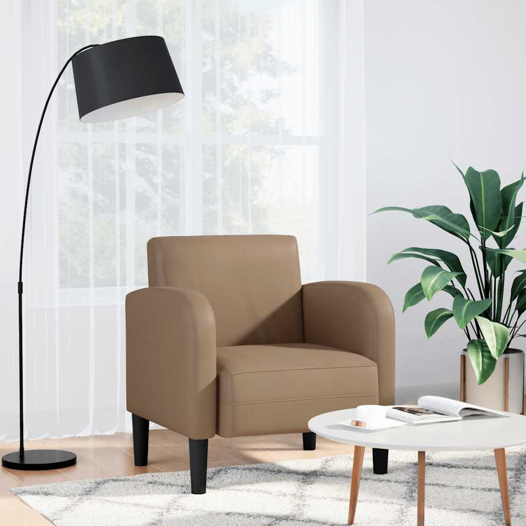 Armchair with Armrests Cappuccino Brown 54 Cm Faux Leather