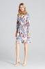 Floral Print Dress with Belt Tie - M680 Size S