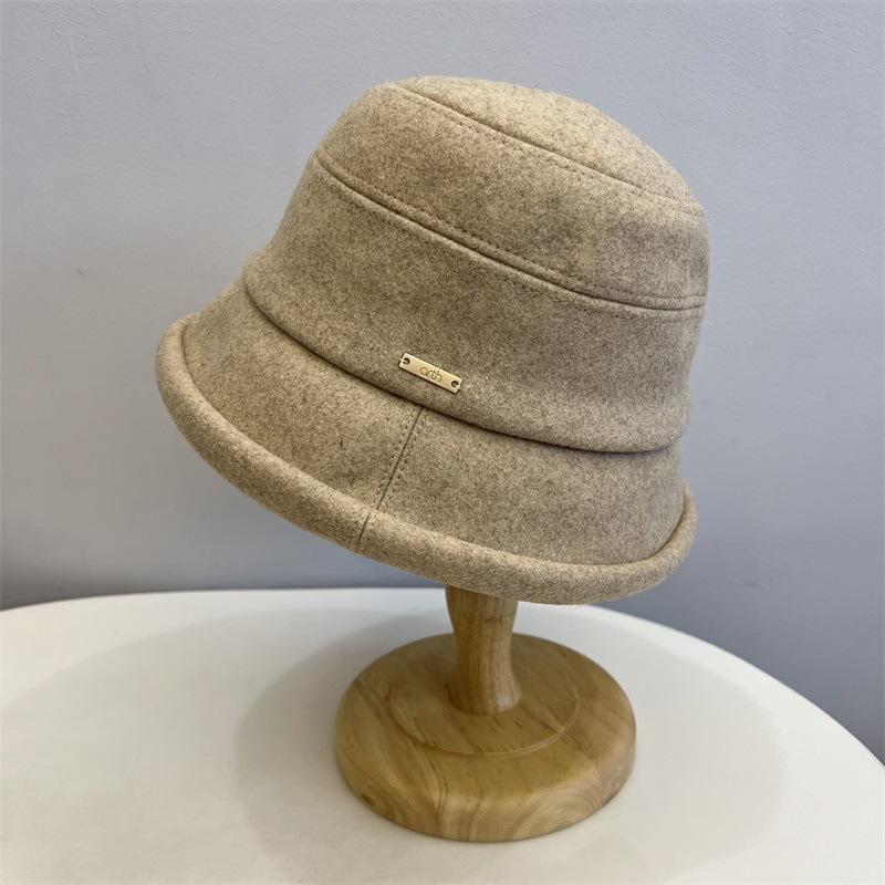 Curled wool woolen basin hat clothing with autumn and winter retro warm fisherman hat
