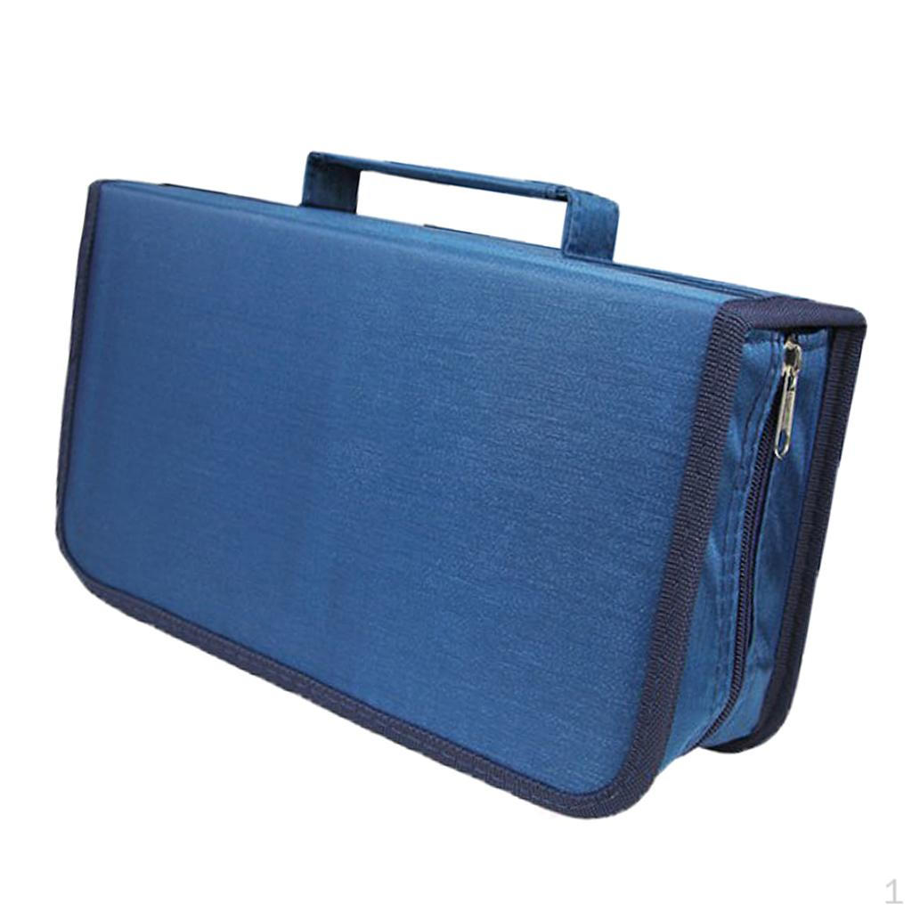 Organizer Game Disc Wallet Booklet Carrying Case Protective Bag for Car 28.5x16x9cm синий