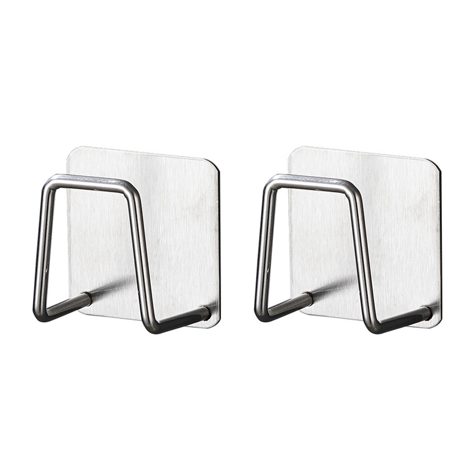 

Набор из 2 полок для сушки из нержавеющей стали, органайзер для кухонных принадлежностей, настенный держатель для губки с подставкой для слива воды A