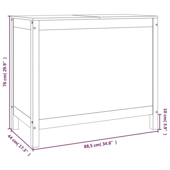 VidaXL Boîte à linge Marron miel 88,5x44x76 cm Bois massif de pin 823582