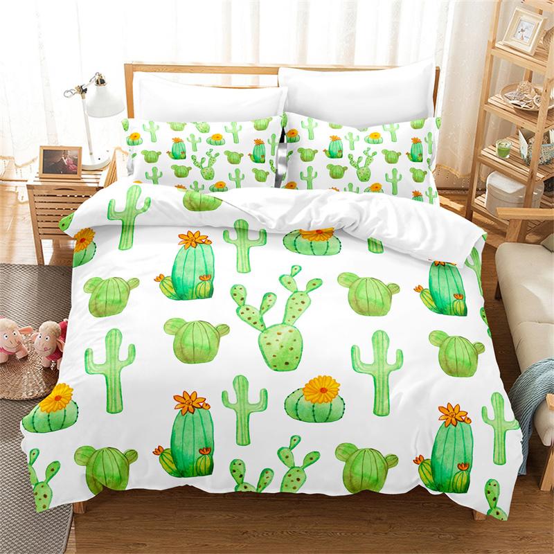 

Cactus Bed Cover Collection Tropical Plants Bed Cover Collection 3d Girl Bedding Fashion Kids Comforter Bedding Sets Queen Size Bed Cover Collection UK Single 135x200cm&set