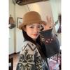 Fashion knitted curled dome top hat women's autumn and winter fashion big head circumference fisherman hat children's basin hat