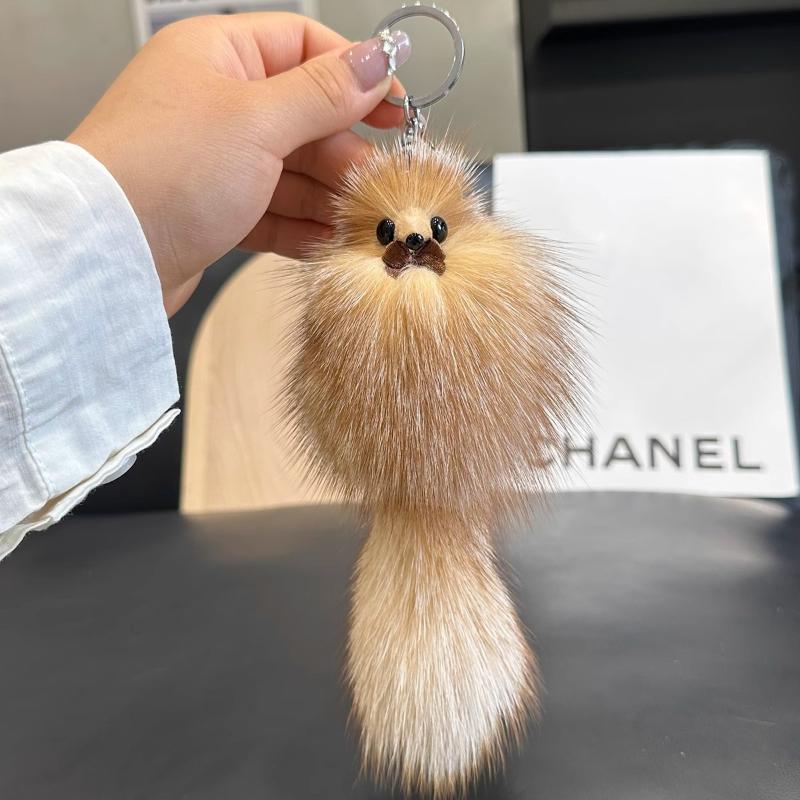Cute Fox Car Keychain Fashion Bag Charm Pendant Eco-Friendly Material Accessory for Women Holiday Gift