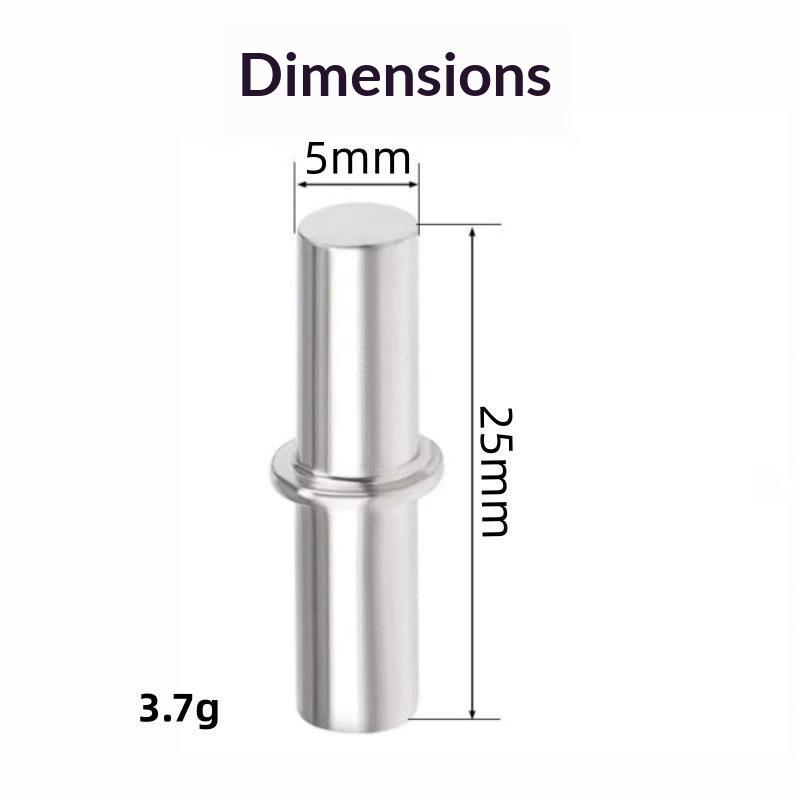 Shelf Support Pegs 20Pcs 5-6mm Cold Rolled Steel Heavy Duty Shelf Holder Pins for Garage Storage Cabinet Wardrobe Furniture