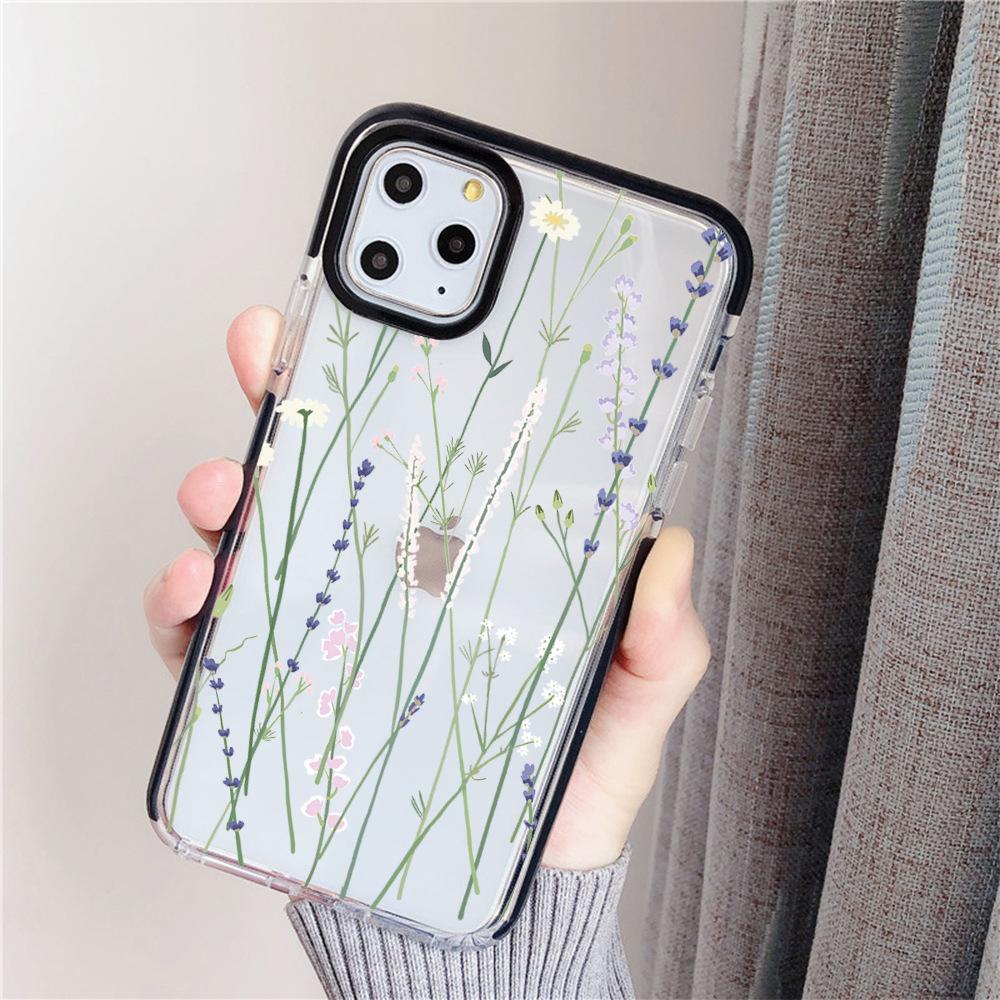 Simple Lavender Mobile Phone Case iPhone15 Summer New Transparent Case Apple 17 Anti-drop Protective Case 16 Girls