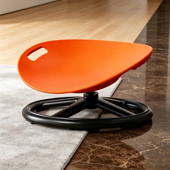 Sensory Spinning Chair for Kids, Body Coordination Balance Training Swivel Chair, Rotatable Seat with Metal Base, Sit And Spin Sensory Toy for