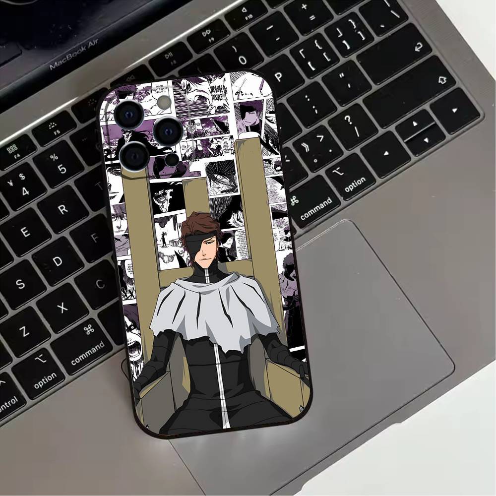 A-Anime A-Aizen S-Sousuke  Phone Case For iPhone 17,16,15,14,13,12,11 Plus,Pro Max,XS,Soft Silicone Black Cover
