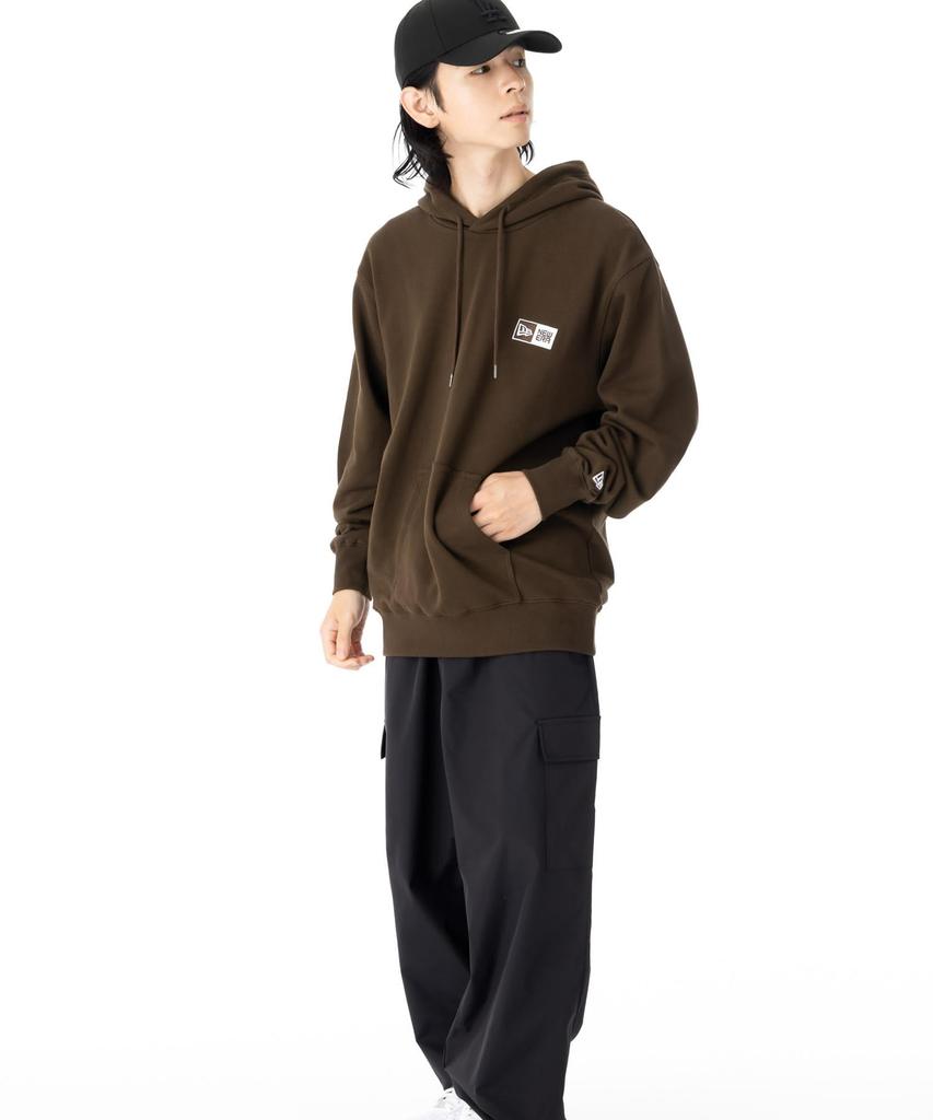 New Era PARKER Long Sleeve Box Logo Onspotz Exclusive Walnut L Sweat Pullover Hoodie Box Logo Embroidery