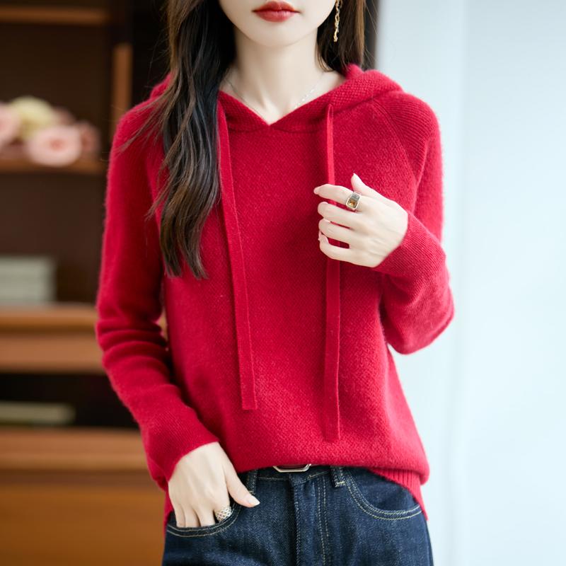 Women's cashmere sweater Qinghe cashmere 30% cashmere 70% wool autumn and winter pullover warm and fashionable