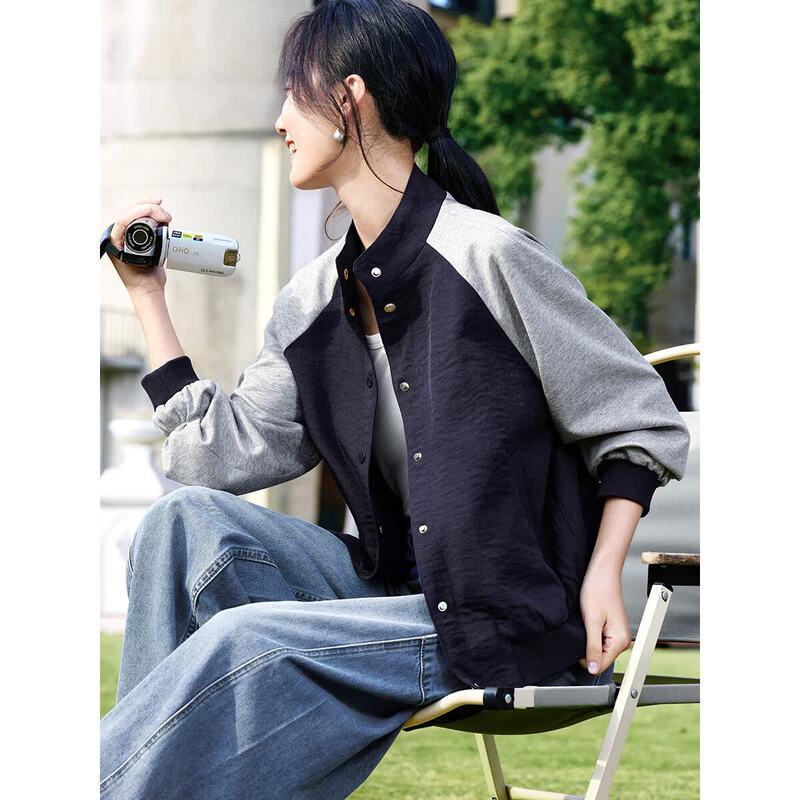 Women s Color Block Raglan Sleeve Casual Jacket L