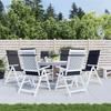 High Back Chair Cushions 6 Pcs Black Oxford Fabric