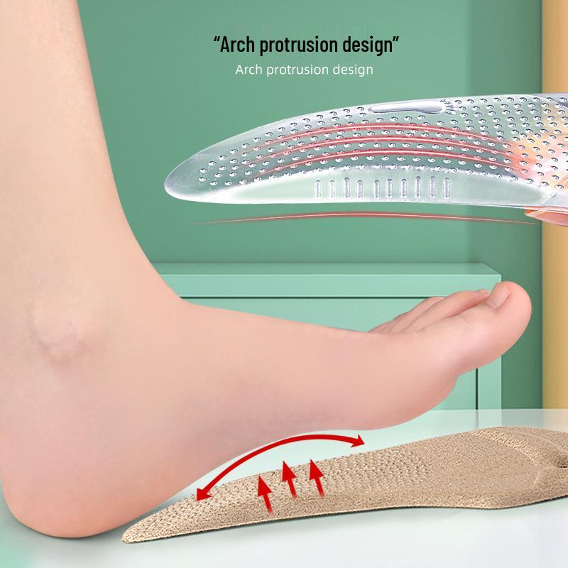 Self-Adhesive Flip-Flop Toe Separators, Insoles with Arch Support, Non-Slip Soft Sole, Shock-Absorbing Half Insoles