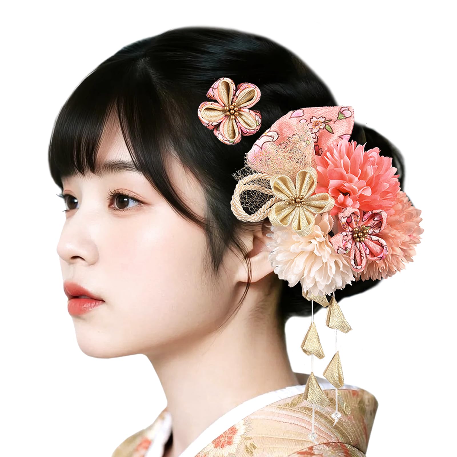 

[OTAKUMARKET] Hair Ornament for Coming-of-Age Ceremony, Hakama, Graduation Ceremony, Yukata, Furisode, Shichi-Go-San, Tsumami-zaiku, Kimono,