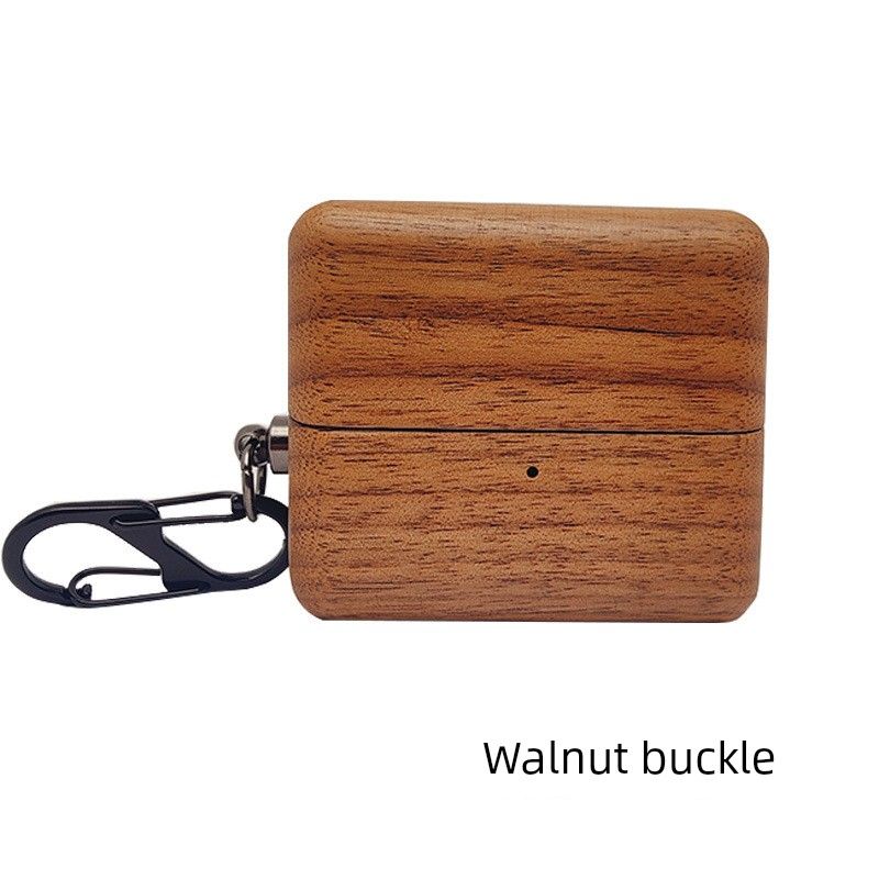 

For Huawei Freeclip Earphone Protective Cover Bluetooth Earbuds Case Wooden Anti-Pressure Hard Case Walnut Wooden Box Huawei Freeclip Walnut(With hanging ring)