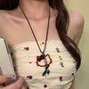 Sweet Girly Heart Hollow Kitty Cat Pendant Necklace Female Sweet Cool Versatile Long Collarbone Chain Accessories