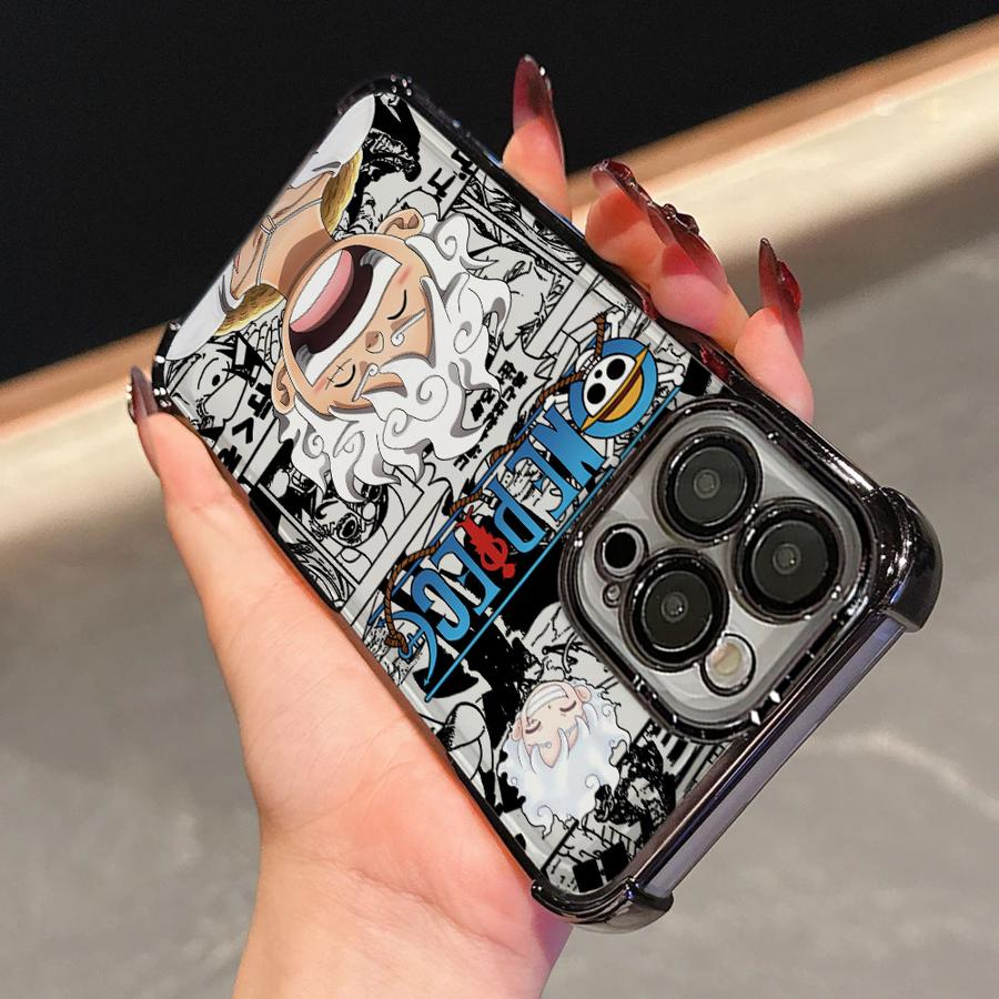 Anime Luffys Laughs Plating Phone Case For Xiaomi 15T 15 14 13 Poco M7 F7 F4 F5 X7 X6 X5 X3 Pro Ultra 4G 5G Anti Fall Airbag