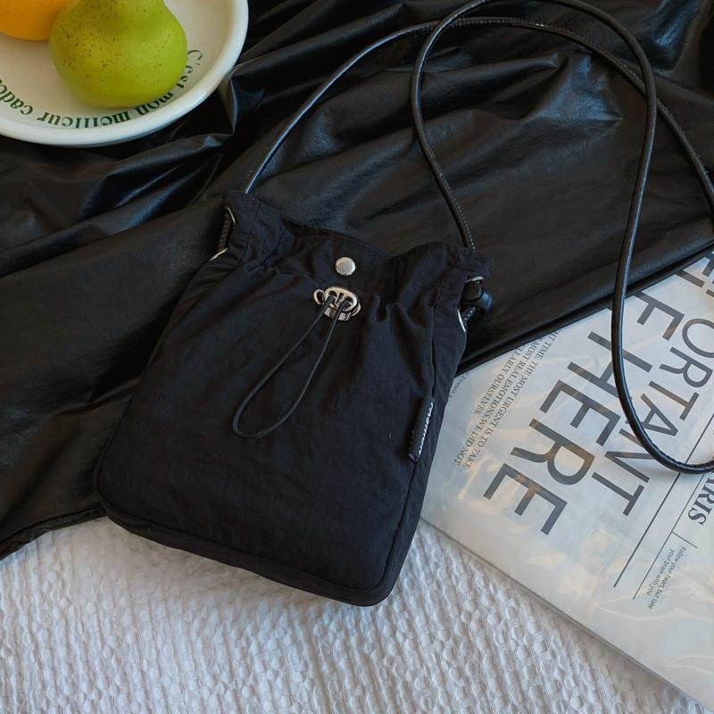 Stylish Korean Canvas Bucket Bag For Women In Black Beige And Pink With Soft Structure
